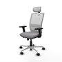 PIQUERAS Y CRESPO Silla de oficina Haches con mecanismo Sincro/Traslack, Gris y Blanco