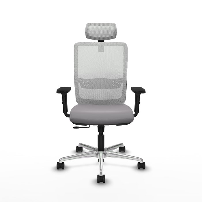 PIQUERAS Y CRESPO Silla de oficina Haches con mecanismo Sincro/Traslack, Gris y Blanco
