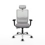 PIQUERAS Y CRESPO Silla de oficina Haches con mecanismo Sincro/Traslack, Gris y Blanco