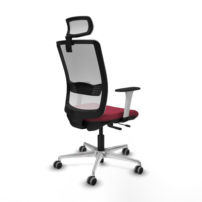 PIQUERAS Y CRESPO Silla de oficina Haches con mecanismo Sincro/Traslack, Granate y Blanco