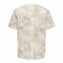 Camiseta de Manga Corta Hombre Only & Sons Onskash Reg Leaf Aop Beige