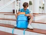 Liderpapel Mochila escolar multibolsillo para portátil azul cruces