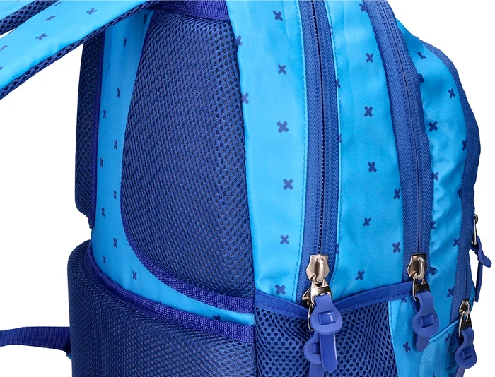 Liderpapel Mochila escolar multibolsillo para portátil azul cruces