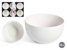 Vessia Set 6 Cuencos Porcelana Blanca para Aperitivo 10.7 cm (Set de 8)