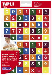 Gomets Apli Bolsa 3H Removibles Numeros 210 Uds. (14481) (Set de 5)