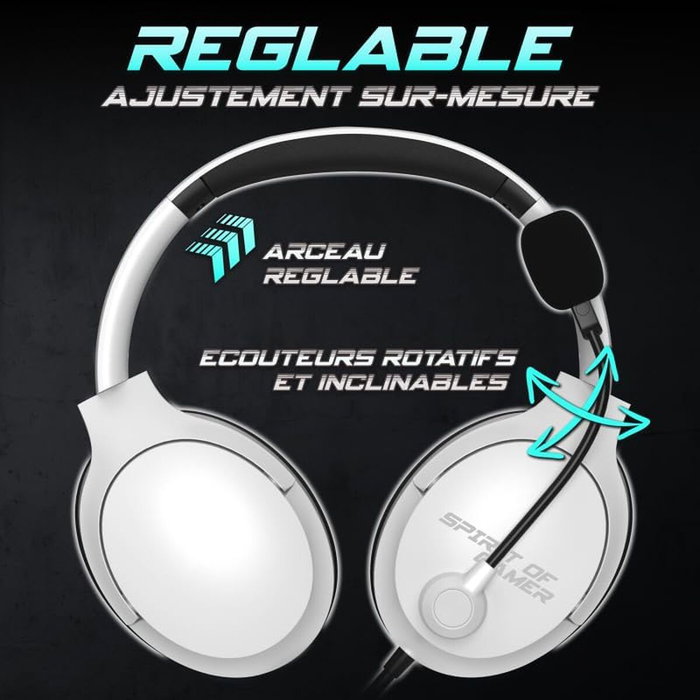 Spirit of Gamer Auricular Pro H4 Blanco - Auriculares para Gaming