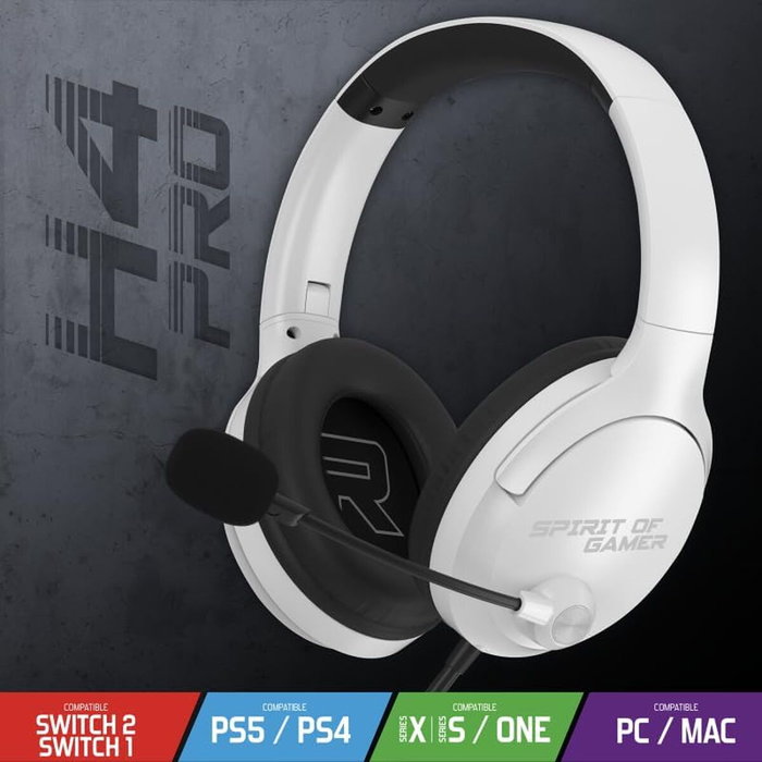 Spirit of Gamer Auricular Pro H4 Blanco - Auriculares para Gaming