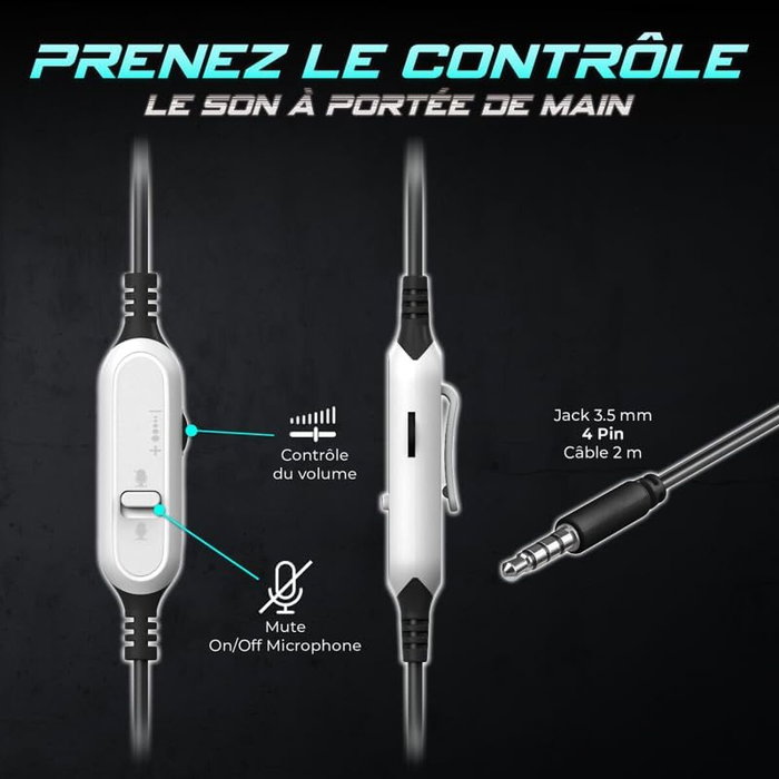 Spirit of Gamer Auricular Pro H4 Blanco - Auriculares para Gaming