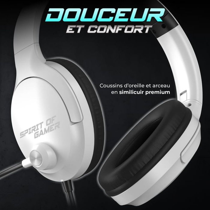 Spirit of Gamer Auricular Pro H4 Blanco - Auriculares para Gaming