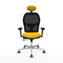 PIQUERAS Y CRESPO Silla de oficina Jorquera con mecanismo Sincro/Traslack, Amarillo y Negro