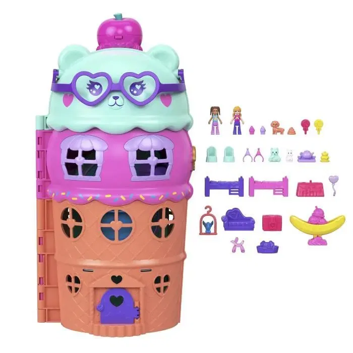 Polly Pocket Casa de helado con figuras JFT91