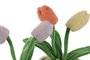 DKD Home Decor Sujetapuertas Tulipane de Poliéster, Pack de 2