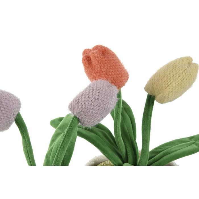 DKD Home Decor Sujetapuertas Tulipane de Poliéster, Pack de 2