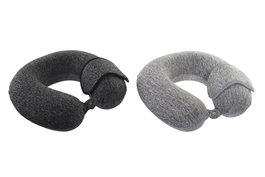 DKD Home Decor Set de 2 Cojines de Viaje con Memoria Gris
