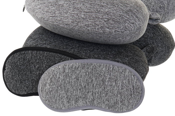 DKD Home Decor Set de 2 Cojines de Viaje con Memoria Gris