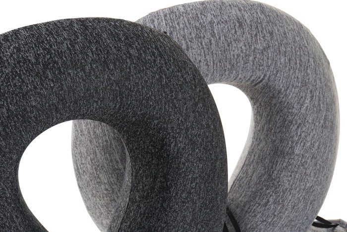 DKD Home Decor Set de 2 Cojines de Viaje con Memoria Gris