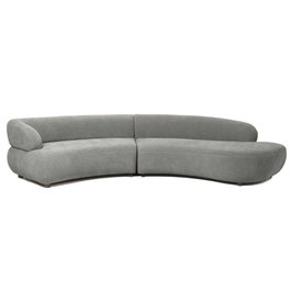 DKD Home Decor Sofá de Madera y Poliéster Gris
