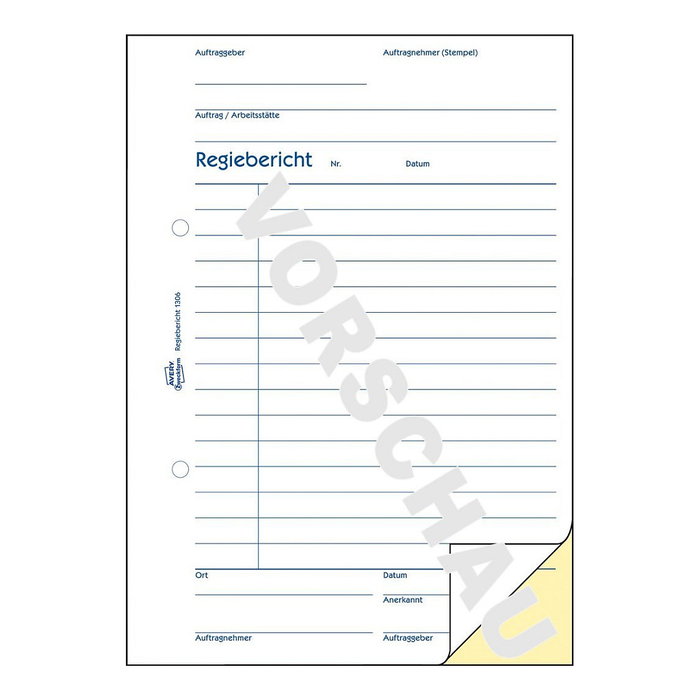 AVERY Zweckform Regiebericht Formularbuch 1306 AVERY Zweckform Regiebericht Formularbuch 1306