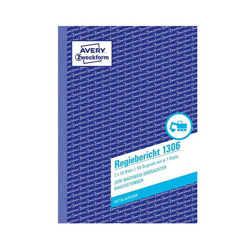 AVERY Zweckform Regiebericht Formularbuch 1306 AVERY Zweckform Regiebericht Formularbuch 1306