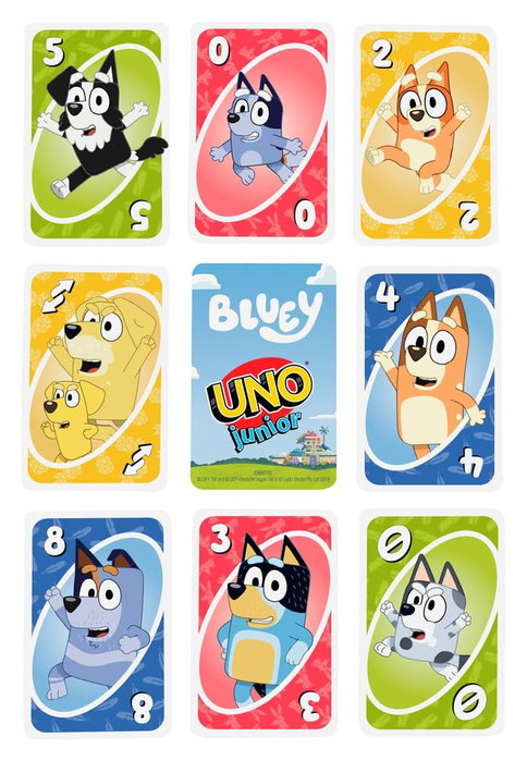 Mattel Bluey UNO Junior Juego de Cartas