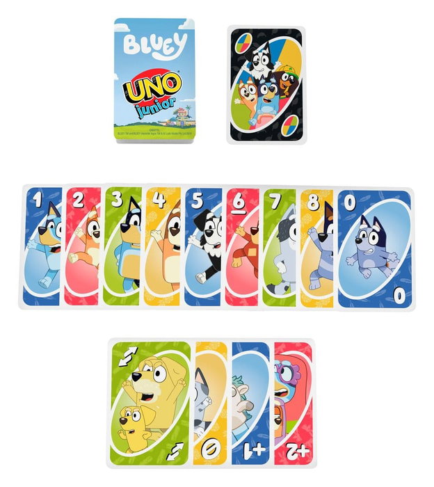 Mattel Bluey UNO Junior Juego de Cartas