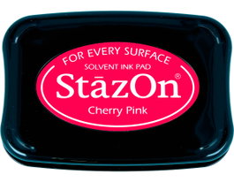 Tsukineko Almohadilla de tinta STAZON rosado cereza para vidrio y plástico