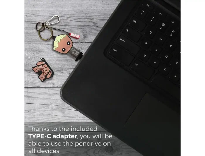 Wondee Memoria USB 32GB Groot Llavero con Adaptador USB C Compatible Windows/macOS/Linux Wondee Memoria USB 32GB Groot Llavero con Adaptador USB C Compatible Windows/macOS/Linux