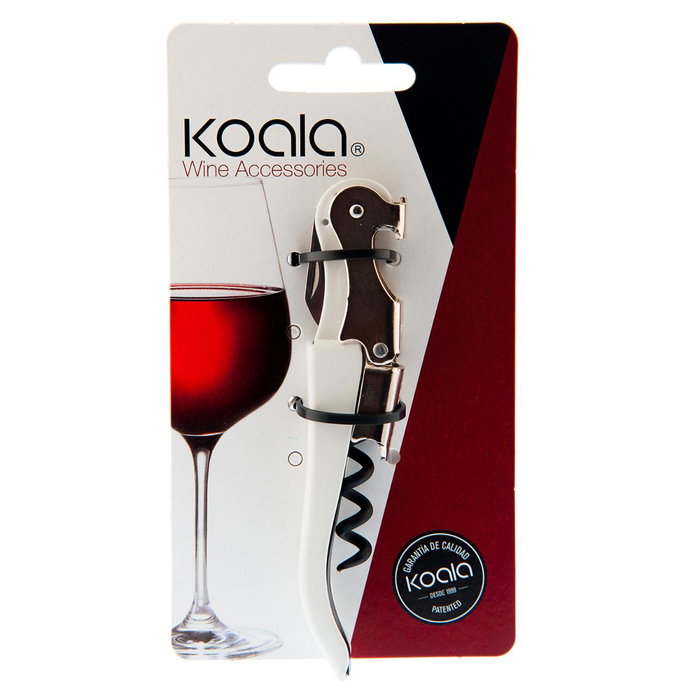 Koala Sacacorchos Bodega Blanco de Acero Lacado y Teflón