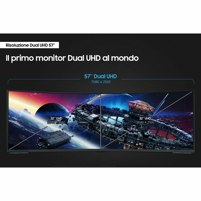 Samsung Odyssey Neo G9 S57CG952NU Monitor Curvo 57 pulg. Dual UHD 240 Hz Blanco/Negro