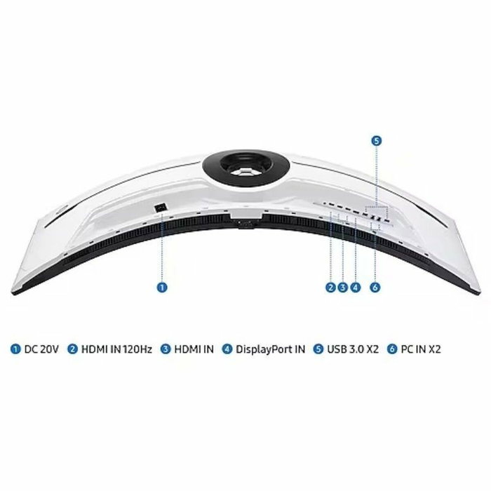 Samsung Odyssey Neo G9 S57CG952NU Monitor Curvo 57 pulg. Dual UHD 240 Hz Blanco/Negro