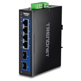 TRENDnet TI-G5062 Switch Industrial para Carril DIN de 6 Puertos, 4x 2.5G Ethernet y 2 Puertos SFP+ 10G, No Administrado, IP50, -40 a 75°C
