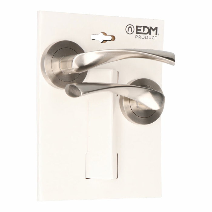 Edm Juego de roseta modelo 707 de aluminio níquel satinado 50 mm