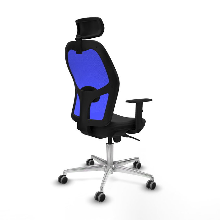 PIQUERAS Y CRESPO Silla de oficina Jorquera con mecanismo Sincro, malla azul y similpiel negro