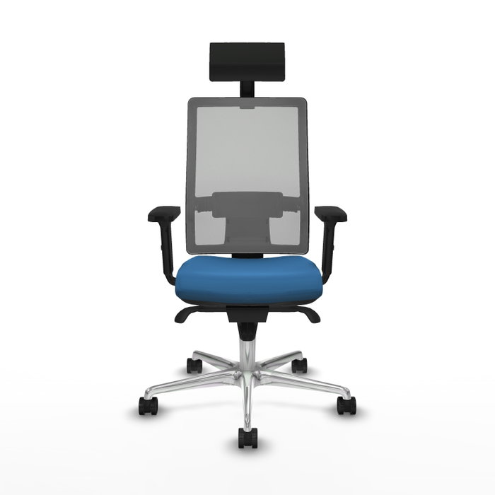 PIQUERAS Y CRESPO Silla de oficina Horna con mecanismo Sincro, Azul claro y Gris