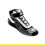 Omp OMPKC0-0826-A01-076-42 Zapatos de Karting Ks-3 Negro/Blanco Talla 42 | Piel Serraje, Malla y Suela Específica Karts