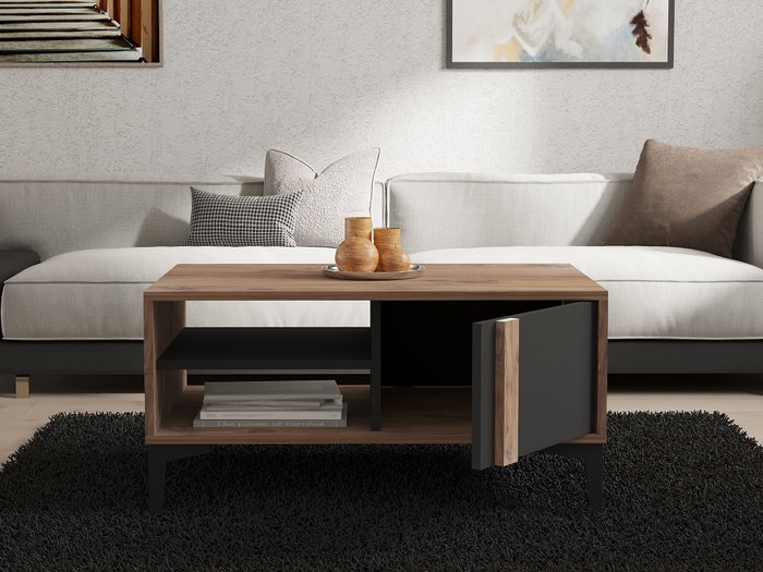 Hanah Home Mesa de Centro 90x45x60cm Atlántico y Antracita