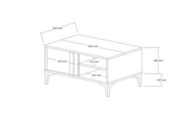 Hanah Home Mesa de Centro 90x45x60cm Atlántico y Antracita