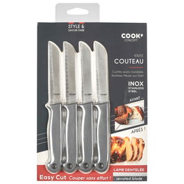 Cook Concept Juego de 4 Cuchillos de Acero Inoxidable