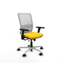 PIQUERAS Y CRESPO Silla de oficina Haches con mecanismo Sincro/Traslack, Amarillo y Blanco