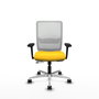 PIQUERAS Y CRESPO Silla de oficina Haches con mecanismo Sincro/Traslack, Amarillo y Blanco
