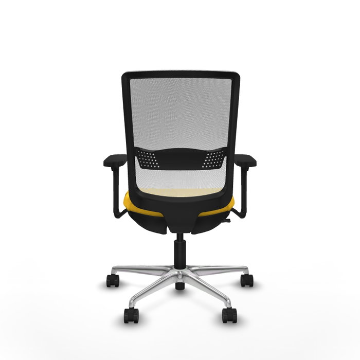 PIQUERAS Y CRESPO Silla de oficina Haches con mecanismo Sincro/Traslack, Amarillo y Blanco