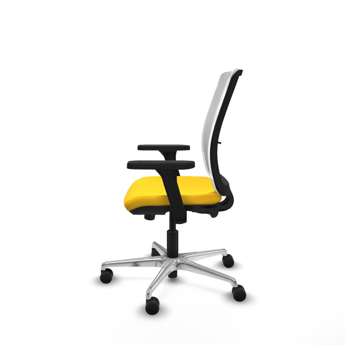 PIQUERAS Y CRESPO Silla de oficina Haches con mecanismo Sincro/Traslack, Amarillo y Blanco