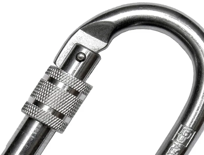 Faru Mosquetón Acero Galvanizado Apertura 18 mm Cierre Rosca Manual Resistencia 25 kN Seguridad Trabajo