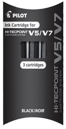 Recambio Pilot Roller V-5 Recargable Negro Blister De 3 (Set de 12)