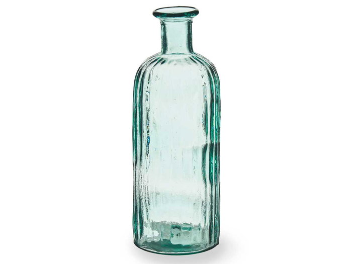 Giftdecor Botella Decorativa Vidrio Holanda Rayas Transparente 2.5L Cristal Reciclado 12.5x33.5x12.5 cm (Set de 6)