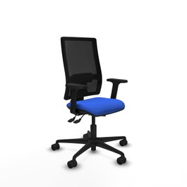 PIQUERAS Y CRESPO Silla de oficina Bormate con mecanismo Asincro, Azul y Negro
