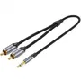 Vention Cable Audio BCNBK/ 2x RCA Macho a Jack 3.5 Macho, 8m, Gris