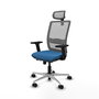 PIQUERAS Y CRESPO Silla de oficina Haches con mecanismo Sincro/Traslack, Azul claro y Gris