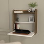 Hanah Home Mesa de Estudio Abatible Blanco y Nogal Plegable para Espacio de Trabajo Productivo