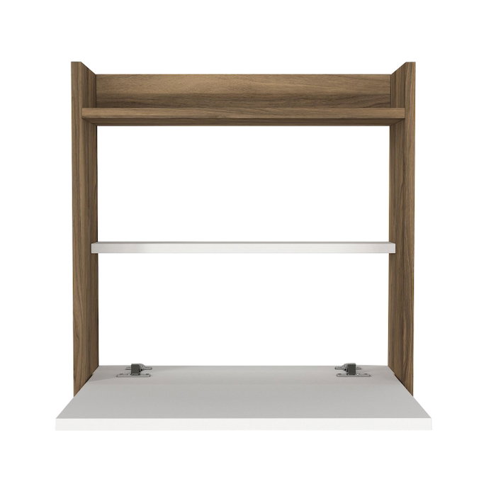 Hanah Home Mesa de Estudio Abatible Blanco y Nogal Plegable para Espacio de Trabajo Productivo